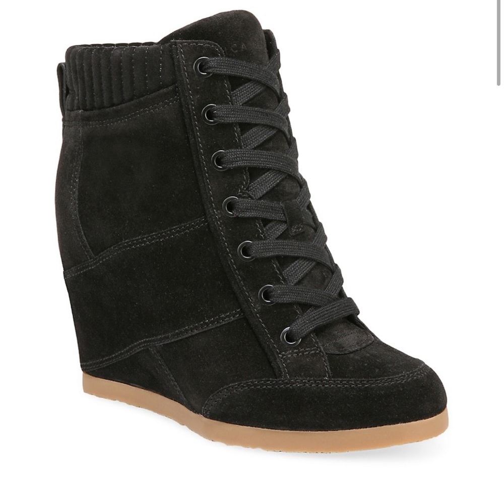 Veronica Beard suede wedge bootie sneakers